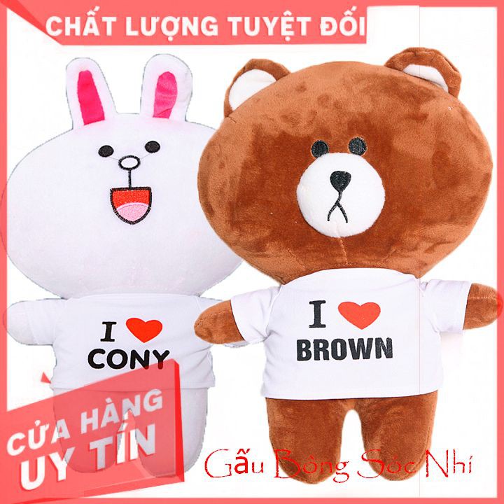 ⚡Flash Sale⚡ Combo Gấu Bông Gấu Brown Và Thỏ Cony 35cm