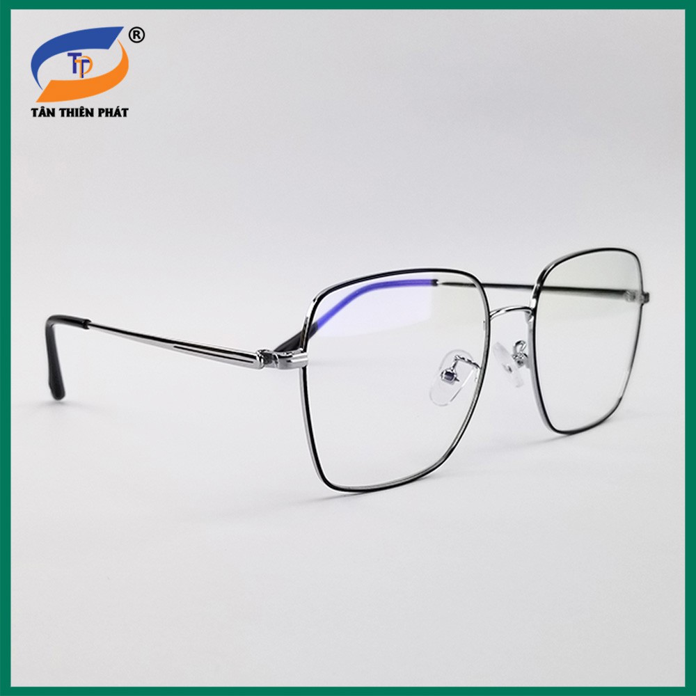 Gọng kính cận nam nữ kim loại màu đen, bạc GC2948. Tròng/Mắt kính giả cận 0 độ chống ánh sáng xanh, chống tia UV