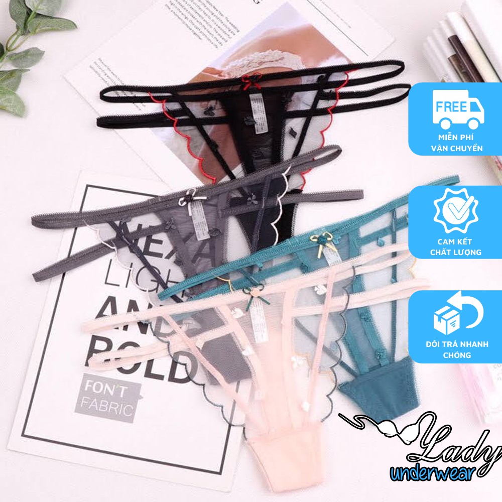 Quần lót nữ lọt khe gợi cảm cao cấp, quần lót nữ sexy dạng lưới mẫu mẫu N02 free size mẫu 2021