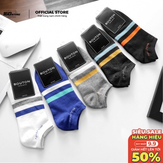 Tất Nam, Vớ Nam Cổ Ngắn BOUTON Cotton Cao Cấp Dệt Kẻ Sọc, Khử Mùi Hôi Tốt VOEC0001 - 160STORE