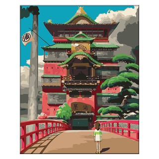 Tranh tô màu theo số✗﹍tự làm sơn dầu kỹ thuật số Miyazaki Jun Anime Spirited Away Phòng ngủ trẻ em Đơn giản Vẽ tay Màu P
