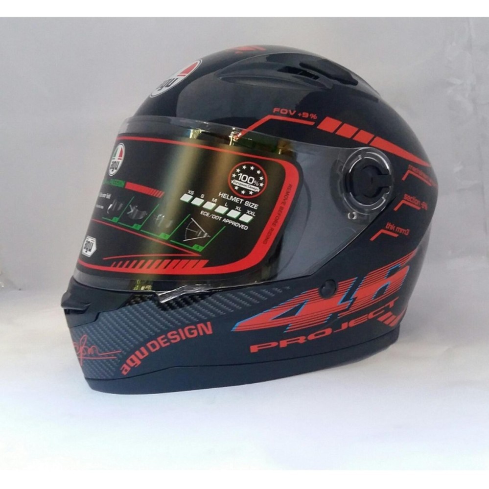 Mũ fullface Agu 46 Đỏ - Nón bảo hiểm đi phượt