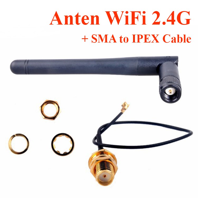 Anten WiFi 2.4Ghz kèm cáp chuyển SMA sang IPEX