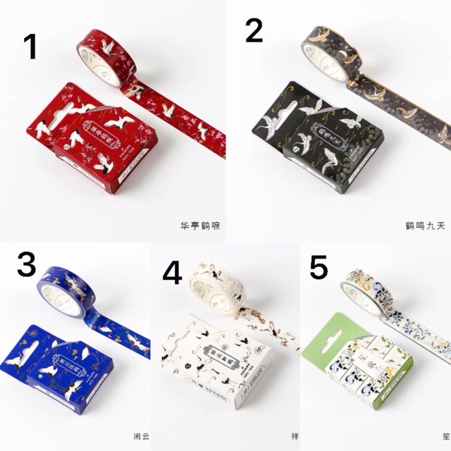 Washi tape chim hạc