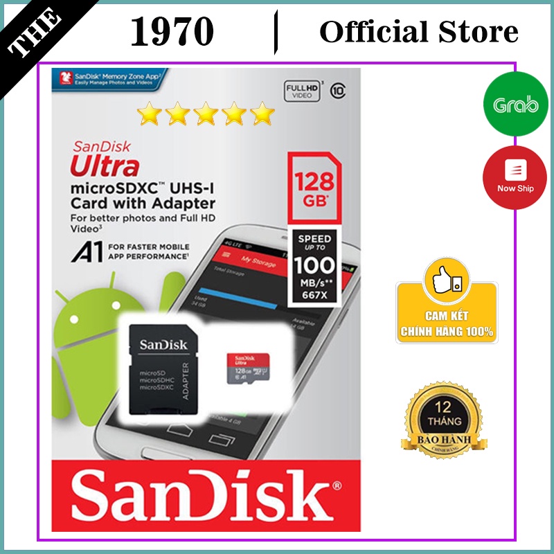 Thẻ nhớ sandisk chính hãng, thẻ nhớ 64Gb / 128Gb / 32Gb / 16Gb / 8Gb / 4Gb dùng cho điện thoại, máy ảnh - BH 5 năm