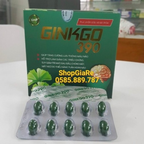 Ginkgo 390 Cải thiện trí nhớ và chứng mất ngủ hoạt huyết dưỡng não, đau đầu chóng mặt, ngủ không ngon giấc