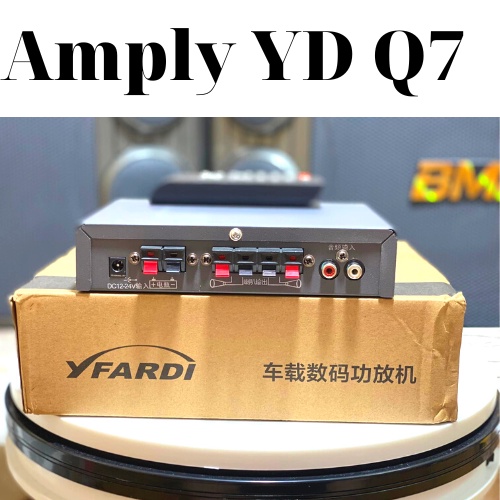 Amply mini bluetooth chạy điện 12v 24v Q7 hàng cao cấp, tặng kèm 1 dây nguồn 12v