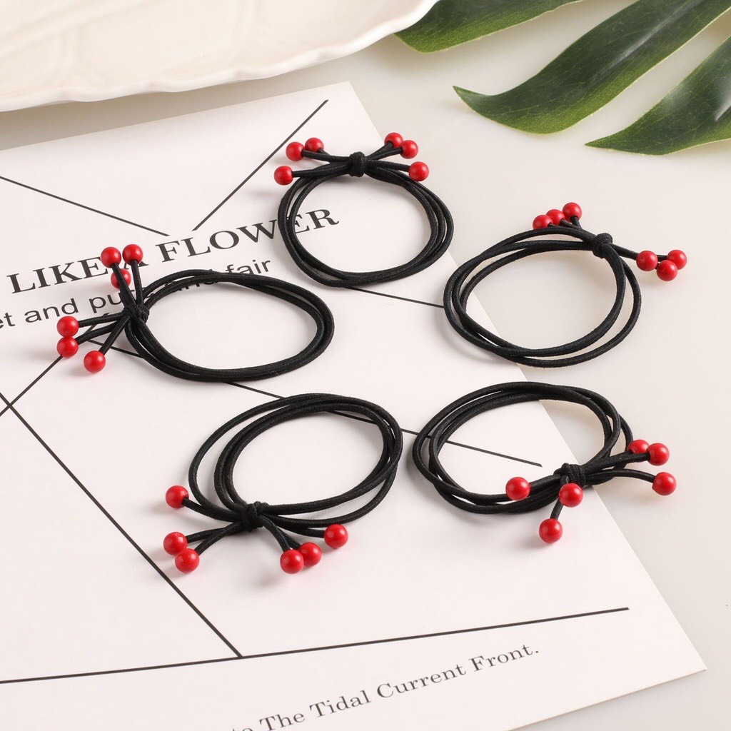 Dây Buộc Tóc Hạt Cherry - Dây Thun Cột Tóc Hàn Quốc siêu dễ thương_Bibokids