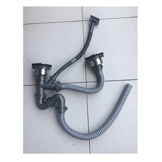 bộ xả inox 304 hai hôc đều nhau, chống hôi, chống tràn, hàng nhập khẩu