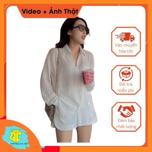 Áo Sơ Mi Nữ Dài Tay, Áo Sơ Mi Phong Cách Hàn Quốc Đi Làm Công Sở, Đi Học Đều Được - 053