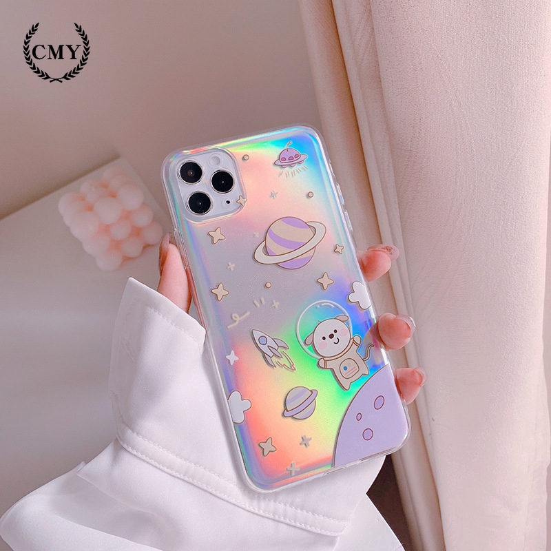 ốp iphone 11 Ốp điện thoại silicone TPU mềm in hình cún vũ trụ cho iPhone 11/11Pro 11pro Max X XR XS XS MAX 7 8 + SE