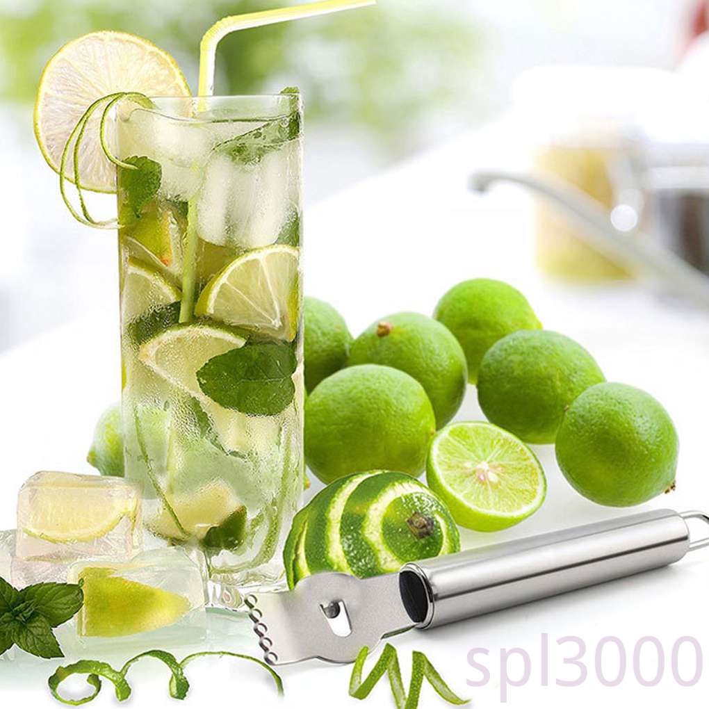 Durable Stainless Steel Lemon Zester Grater with Hanging Loop Orange Lime Kitchen Peeler Tools