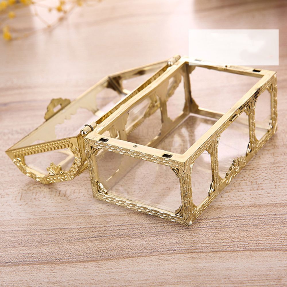Hộp lưu trữ đa năng bằng nhựa trong suốt nhiều màu tùy chọn thiết kế dạng rương kho báu hải tặc