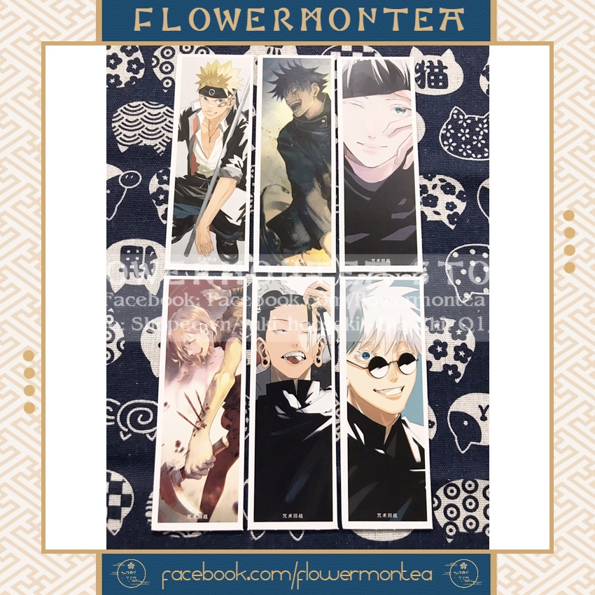 Set 6 Thẻ Đánh Dấu Sách | Bookmark Giấy - Jujutsu Kaisen | Chú Thuật Hồi Chiến