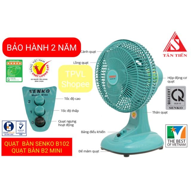 QUẠT BÀN B2 SENKO NHỎ GỌN BỀN