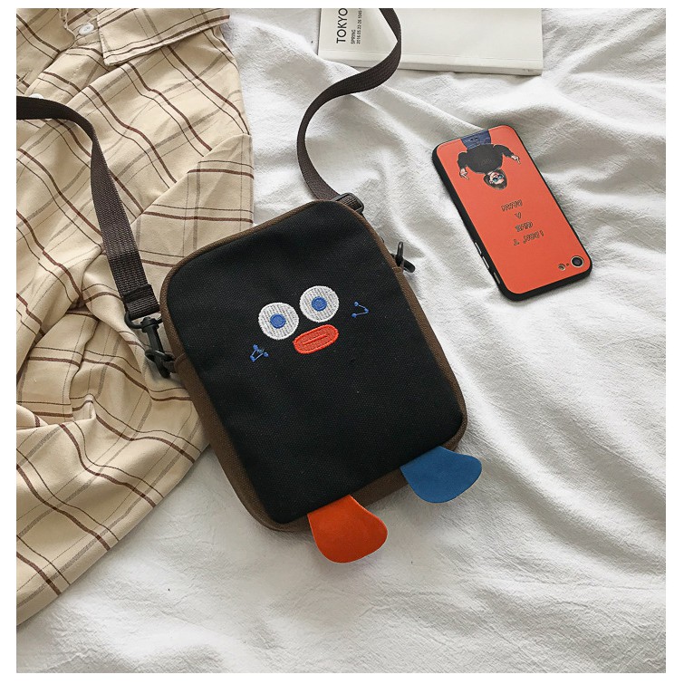 [Mã WASKT410K giảm 10K đơn 50K] Túi Tote Vải VỊT VUÔNG Kiểu Đeo Chéo Nữ Hàn Quốc Ulzzang TX26