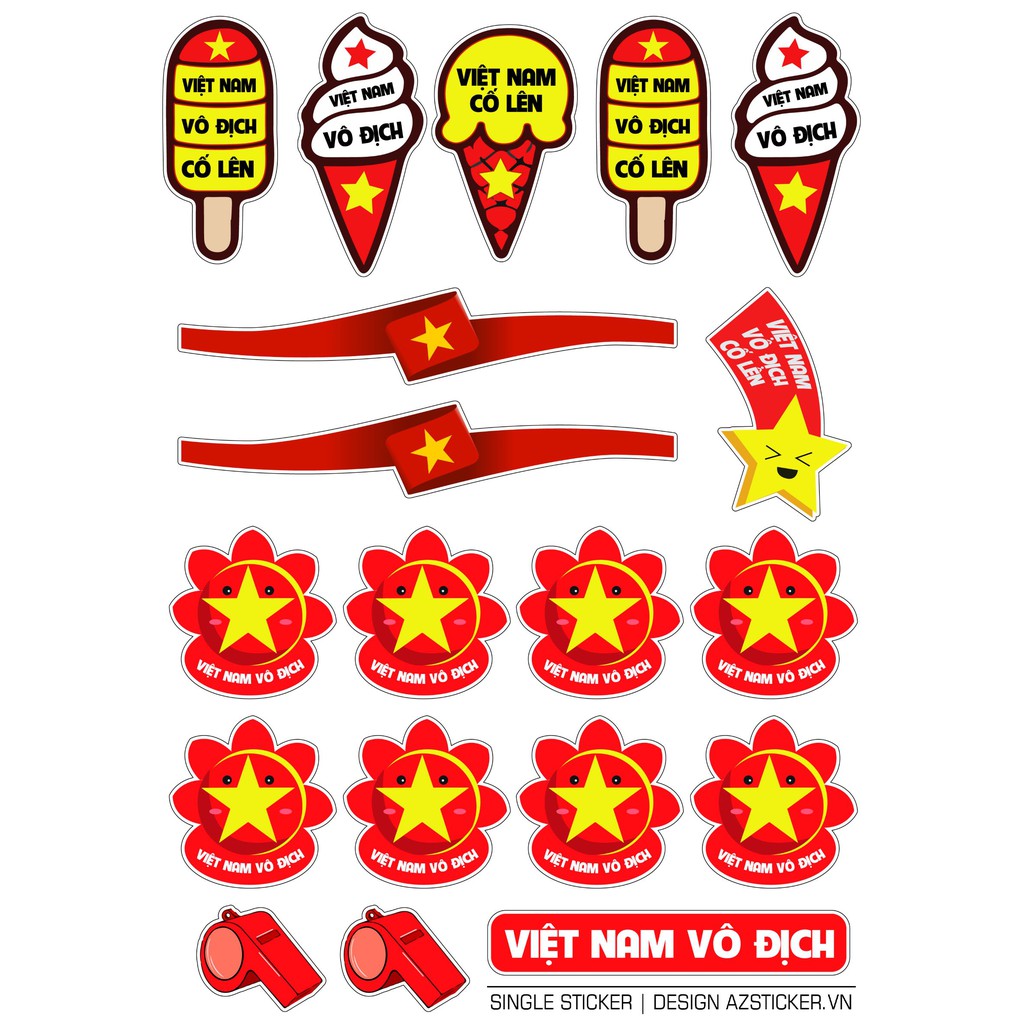 Sticker Cổ Động Việt Nam | Sticker Dán Nón Bảo Hiểm , Dán Trang Trí Sổ Tay , Dán Điện Thoại