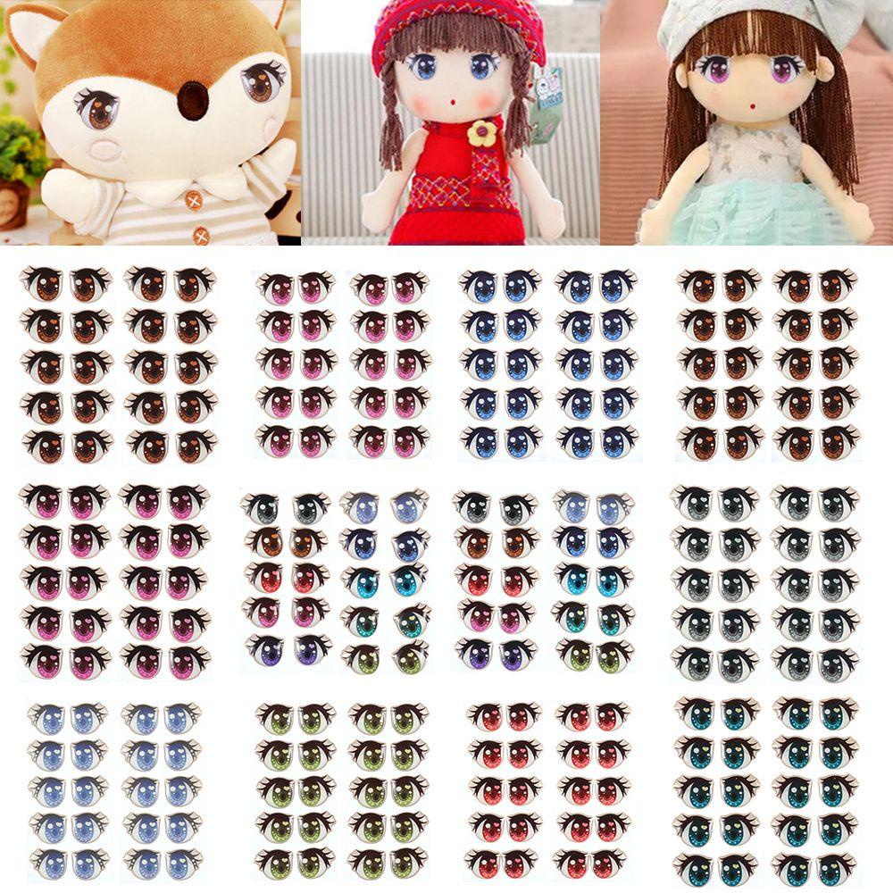 RAINBOW Set 10 Cặp Sticker Dễ Thương Dán Trang Trí Búp Bê