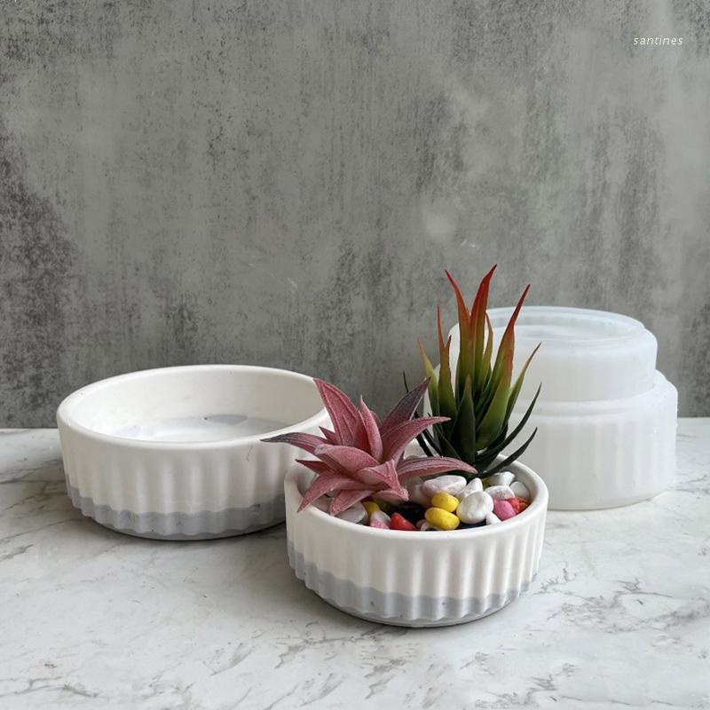Khuôn Silicone Tạo Hình Chậu Hoa 3D DIY