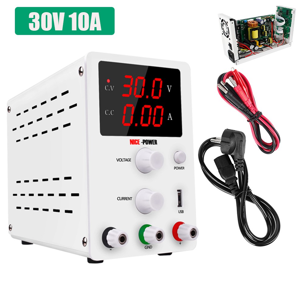 Bộ nguồn điều chỉnh điện áp/ dòng điện 30V 10A máy cấp nguồn đa năng máy cấp nguồn máy cấp nguồn DC