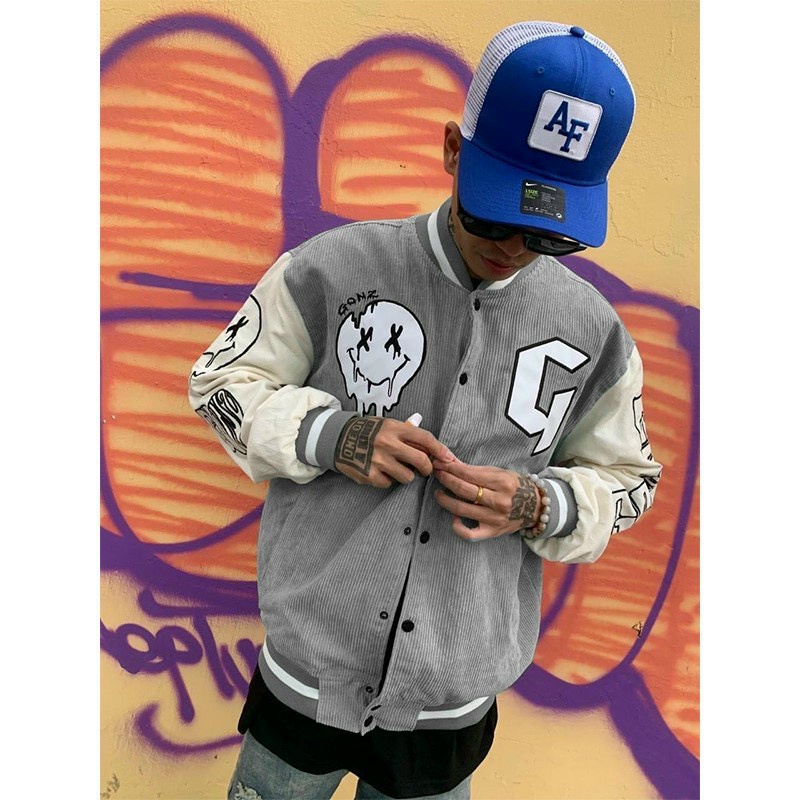 Áo Varsity Jacket áo bomber chất nhung tăm nỉ nam nữ khoác ngoài dày dặn form rộng unisex - AQ STORE