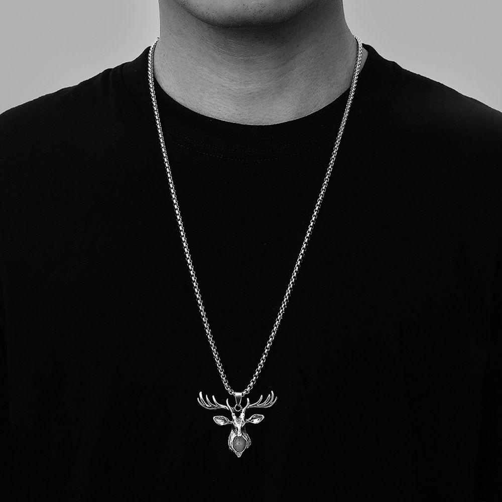 Vòng cổ Thép Titan Dày Mặt Hình Đầu Bò Back2Lip Cá Tính Cho Nam