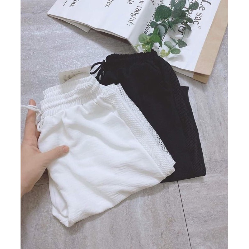 QUẦN NGỐ ĐŨI PHA PHỐI LƯỚI XẺ GẤU