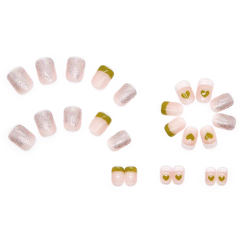 Set 24 móng giả N466 dáng móng ngắn ( Tặng kèm keo và dũa )