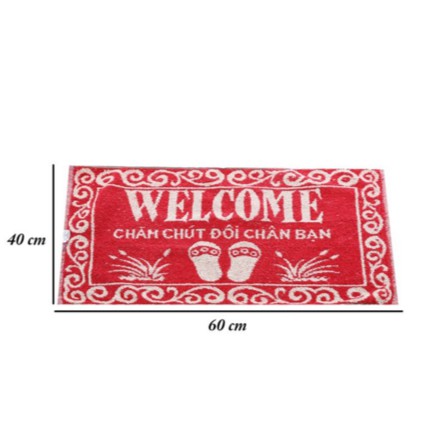 Bộ  6 thảm vải mềm mại Welcome Homeone 40x60cm ( họa tiết ngẫu nhiên )