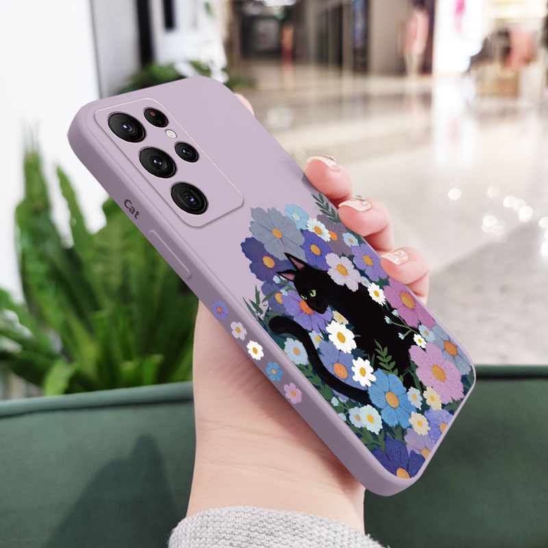 Ôp Điện Thoại Dẻo Họa Tiết Chú Mèo Dễ Thương Cho Dòng samsung galaxy s23 s22 fe ultra plus Ốp