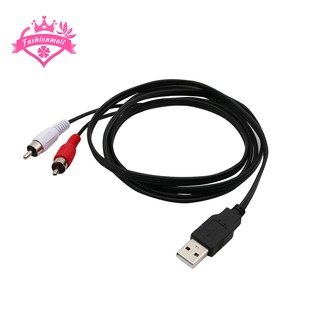 Giắc chuyển đổi từ đầu 1.5M USB A sang lỗ 2x RCA Phono AV cho PC TV AUX