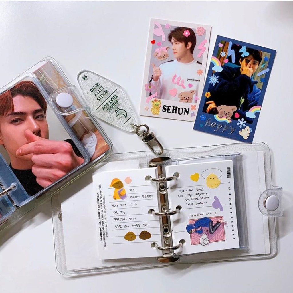 Sổ Còng Mini Binder 3 Còng Đựng Card Kpop Idol Kiêm Ghi Chép (đọc mô tả)