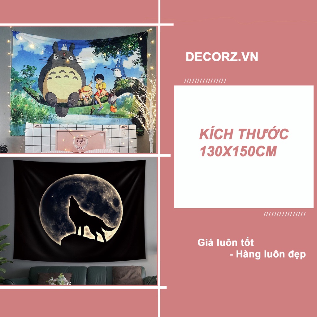 Decor phòng ngủ ❤️freeship❤️ Thảm Treo Tường vải treo tường Tranh Vai Treo Tuong khổ lớn 130x150cm