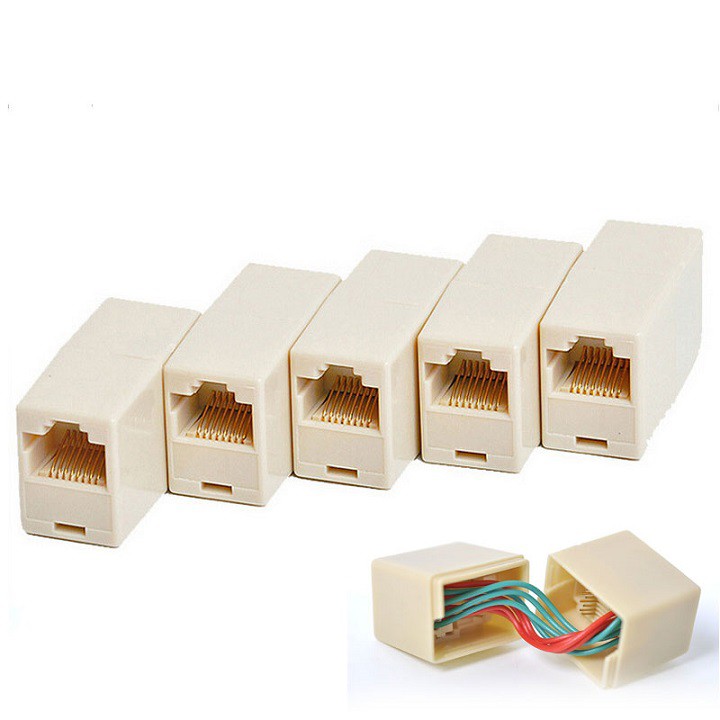 Combo 5 Cầu nối mạng 1-1 trắng, Đầu nối mạng RJ45, Cầu nối mạng RJ45, nhỏ gọn và chính xác, thiết kế chuẩn vừa vặn