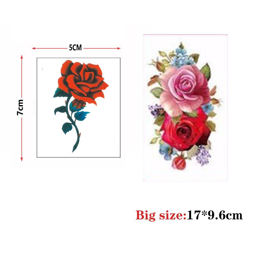 MXGOODS Hình Xăm Dán Tạm Thời Chống Nước Hình Bướm Hoa Hồng 3D Màu Đen Lãng Mạn Cho Trẻ Em