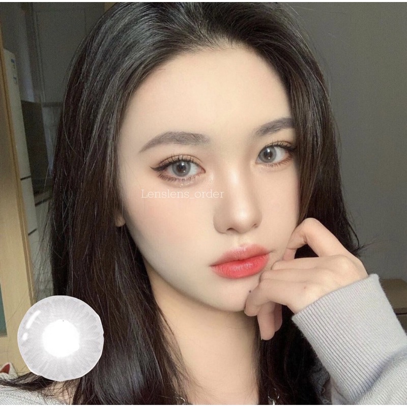 Kính Áp Tròng Lens Mắt Màu Xám Tây Siêu Mỏng Đủ Độ Cận