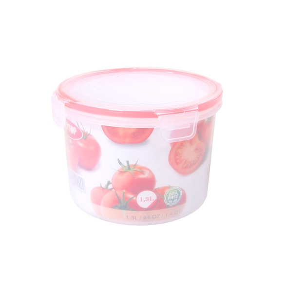 Hộp Đựng Thực Phẩm Tròn 4 Khóa 750ml/1300ml Song Long, Gioăng Chống Tràn 3010 / 3011 (Mới)