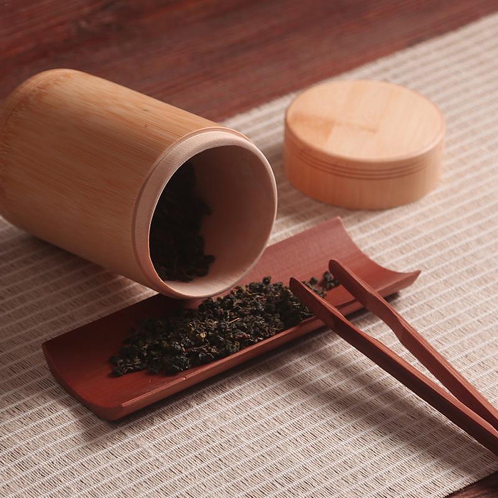 Hộp đựng trà bằng tre có nắp đậy tiện dụng