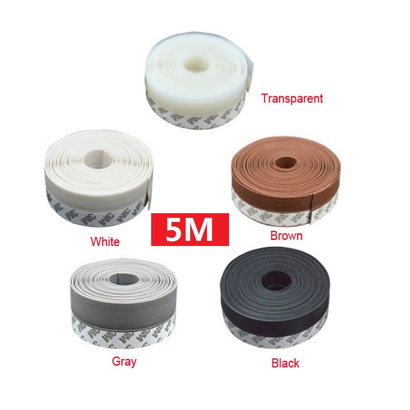 【Có hàng sẵn】5M×25MM Dây silicon dán viền cửa chống côn trùng tiện lợi