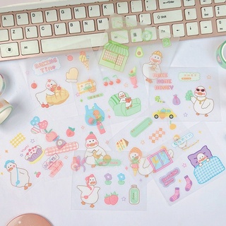 Set sticker và washi gấu vịt dễ thương