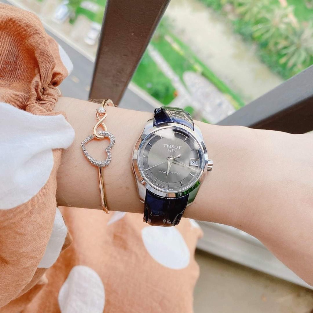 Đồng hồ nữ chính hãng Tissot Couturier Lady Powermatic 80 T035.207.16.061.00 - Máy cơ tự động - Kính Sapphire - Dây da