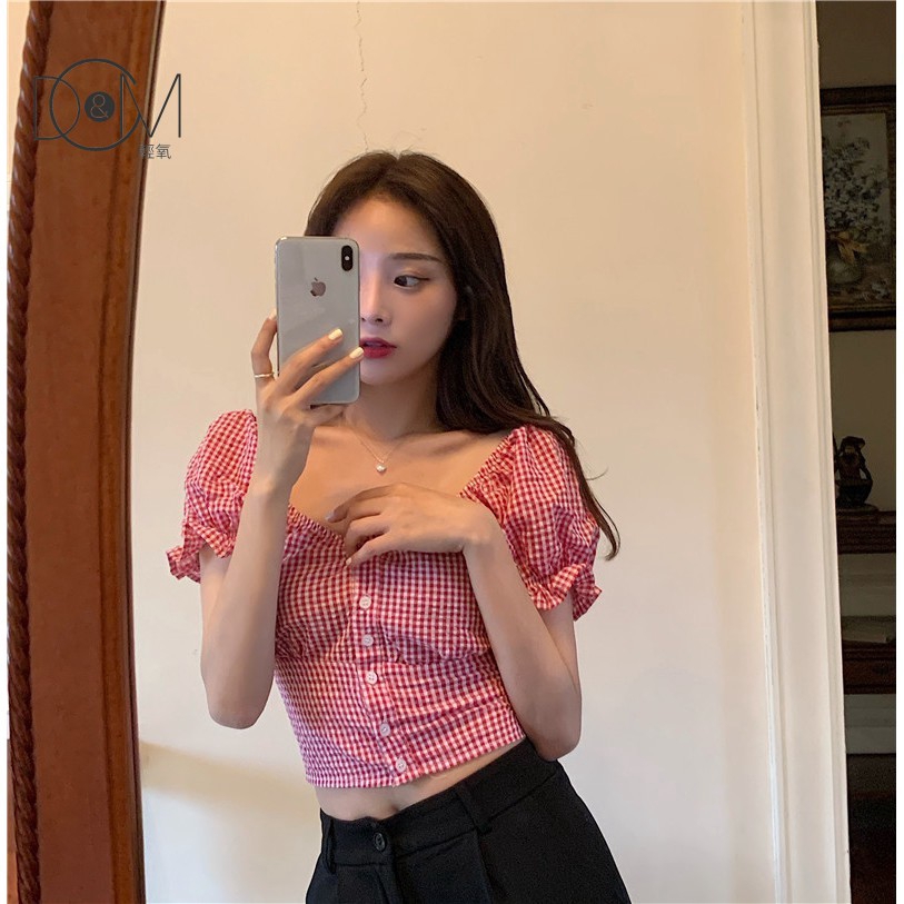 Áo Sơ Mi Ngắn Tay Kẻ Sọc Kiểu Retro Hàn Quốc Thời Trang 2020 | BigBuy360 - bigbuy360.vn