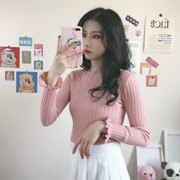 Áo Sweater dệt kim tay dài thiết kế trẻ trung cho nữ | BigBuy360 - bigbuy360.vn