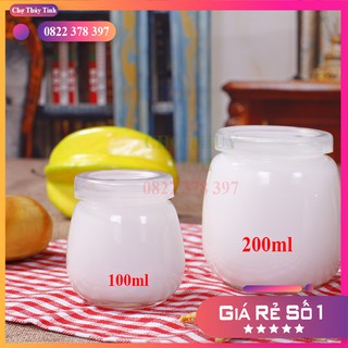 [GIÁ RẺ VÔ ĐỐI ]COmbo 12 Hũ thủy tinh làm sữa chua NẮP NHỰA 100ML DÁNG BÉO
