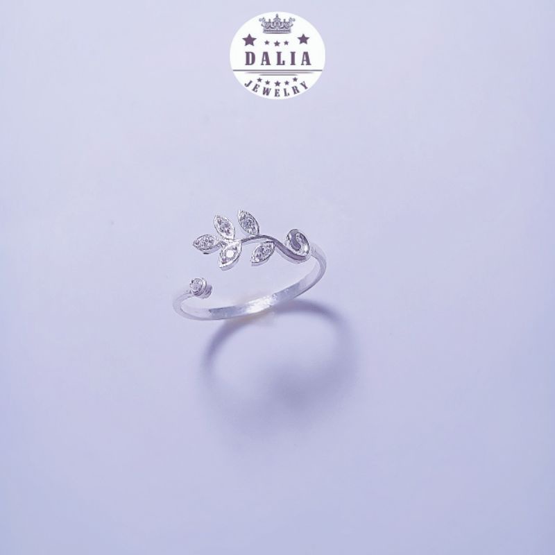 Nhẫn bạc nữ 925 bạc thật DaLiA Jewelry nhẫn bạc hở lá xinh mong manh nàng thơ