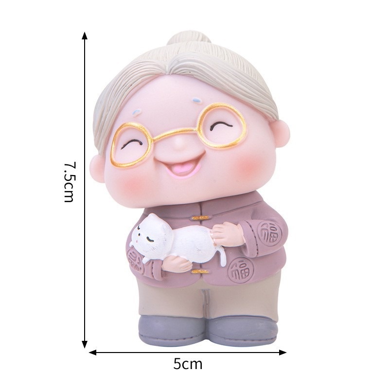 Búp Bê Trang Trí Bánh Cupcake Hình Ông Bà Dễ Thương Ấm Áp DIY