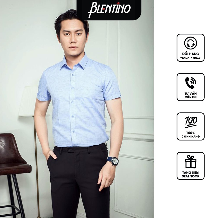 Áo Sơ Mi Nam Tay Ngắn Công Sở Lịch Lãm Blentino BSL01-TN Hàng Chính Hãng