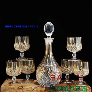 Bộ bình thủy tinh pha lê mạ vàng 750ml | br-pl-71-921521