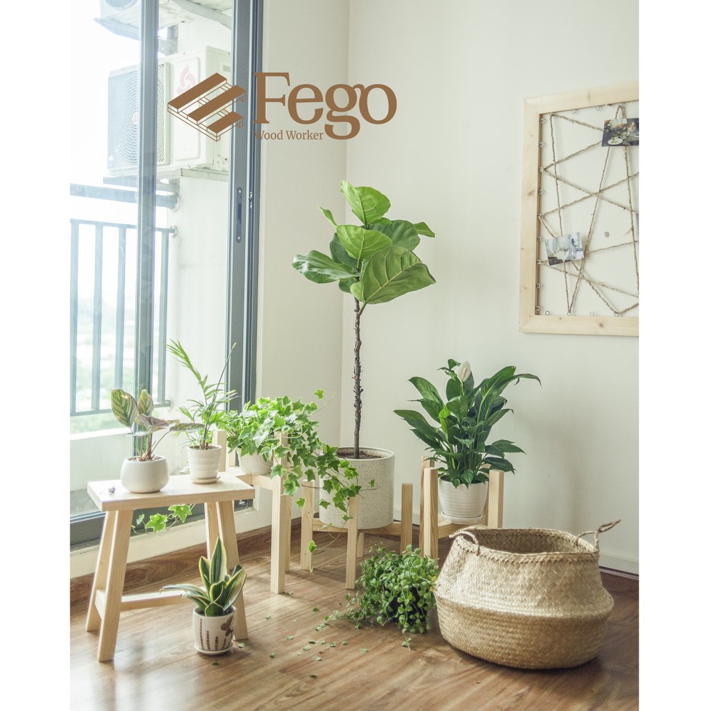 Ghế đôn FEGO0010/ Ghế trang trí decor gỗ thông