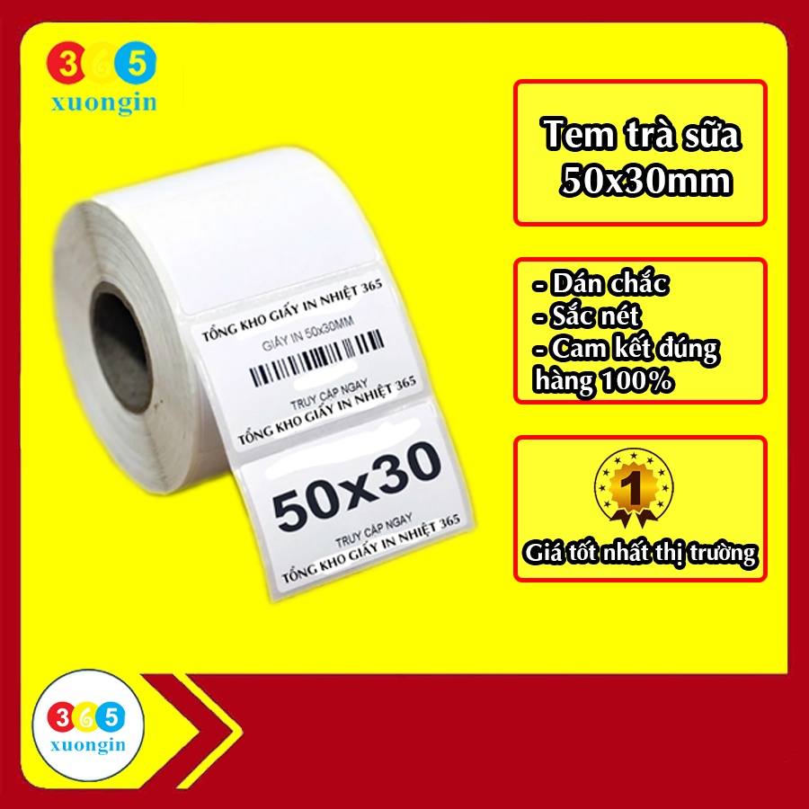 Giấy In Tem Trà Sữa 50x30 - Decal Nhiệt 50x30 Dán Ly Trà Sữa - CAM KẾT RẺ NHẤT THỊ TRƯỜNG
